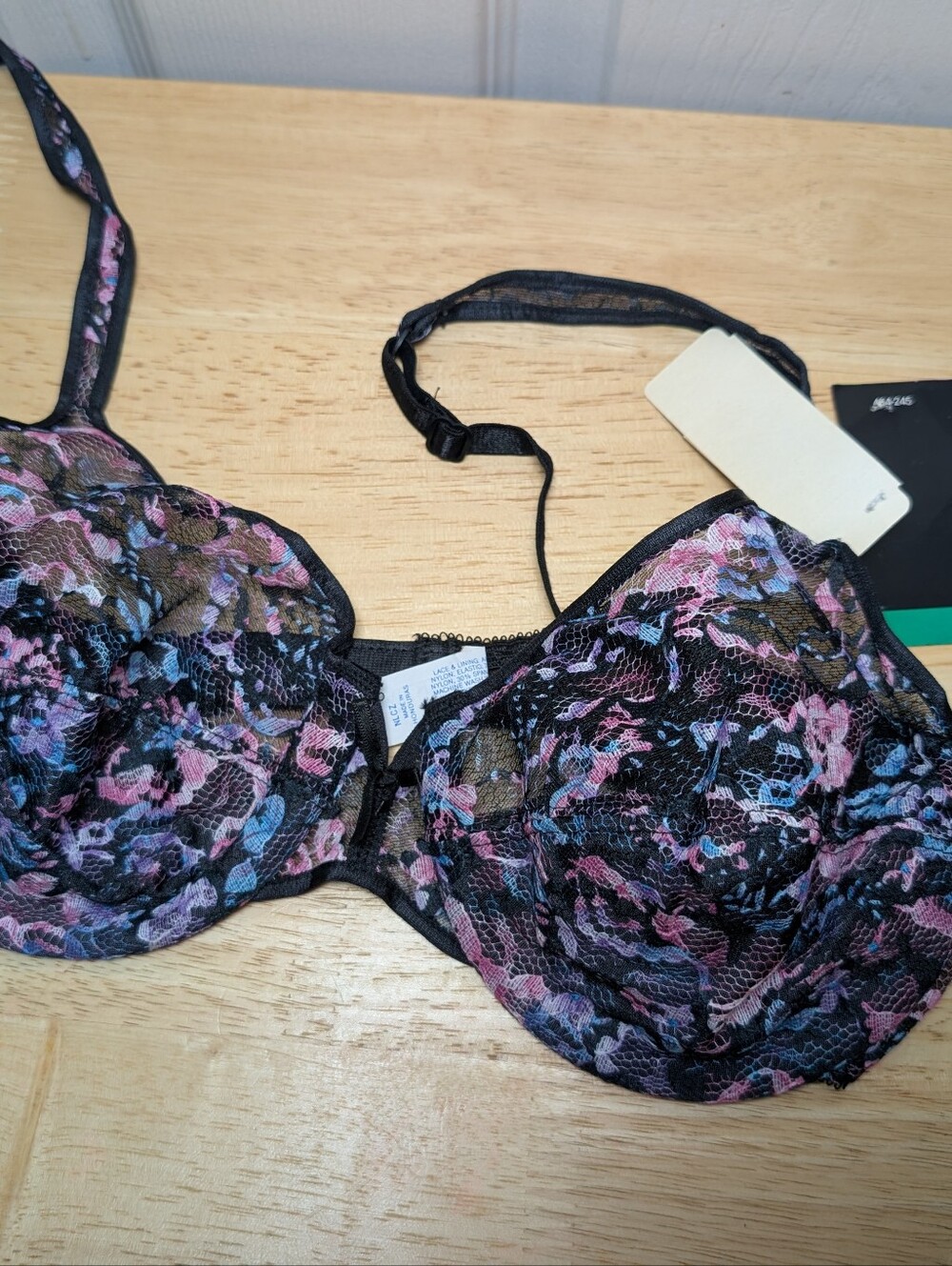 Vintage Best Form Sheer Black Floral Lace Bra 36B New with tags.